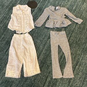 Zara Gray Knit Sweater Set and Collar Lace Set